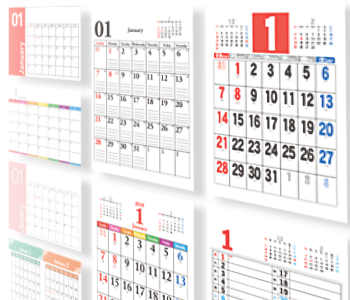 カレンダー印刷暦入りテンプレートの事なら印刷通販のプリントネット